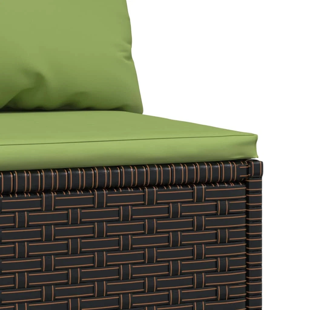 Brown Poly Rattan Patio Sofa with Cushions W47642