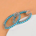 Sterling Silver Turquoise Hoop Earrings X846