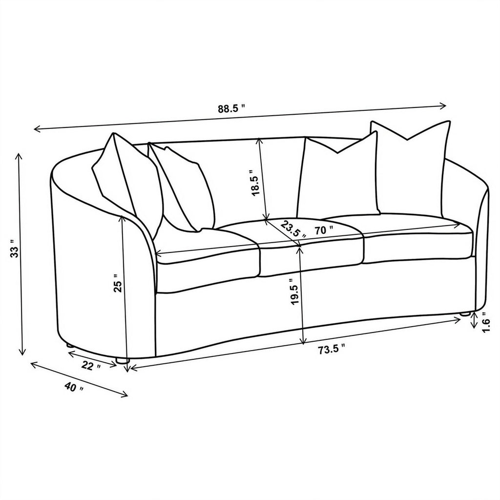 Latte Fabric Upholstered 2-piece Living Room Set D932