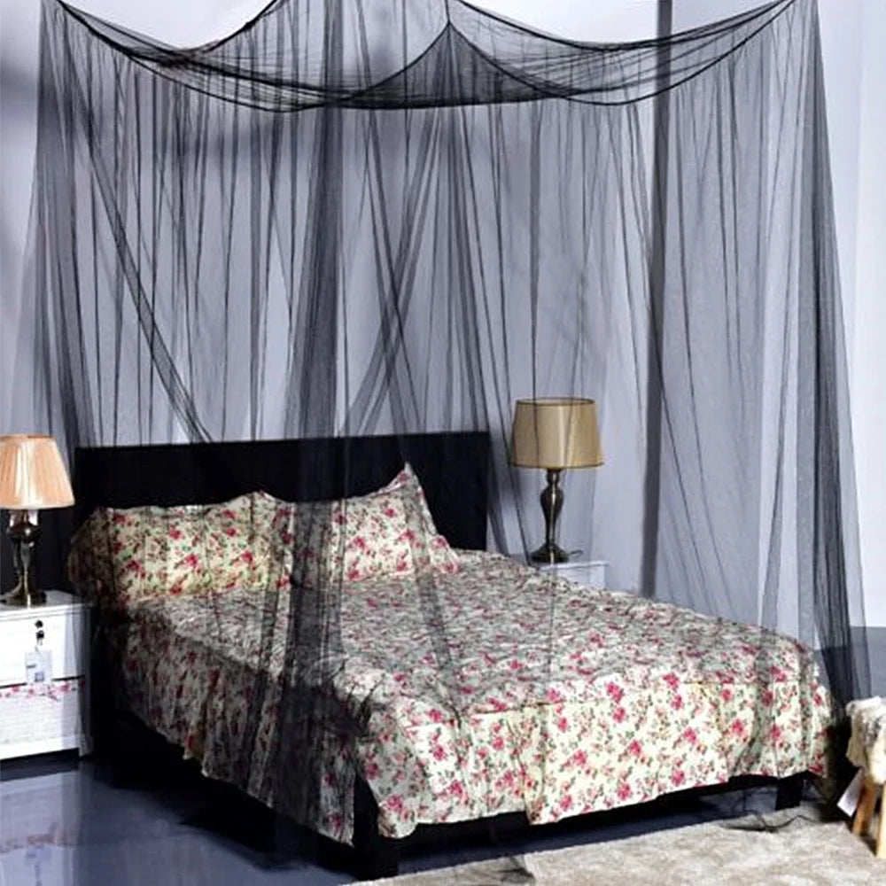 Black Mosquito Net Canopy for Double Beds W342682