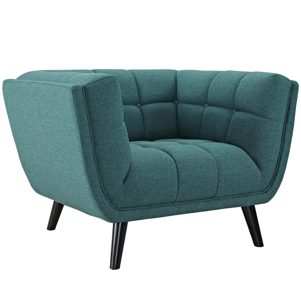 Teal 3 Piece Upholstered Fabric Sofa and Armchair Set Y61820