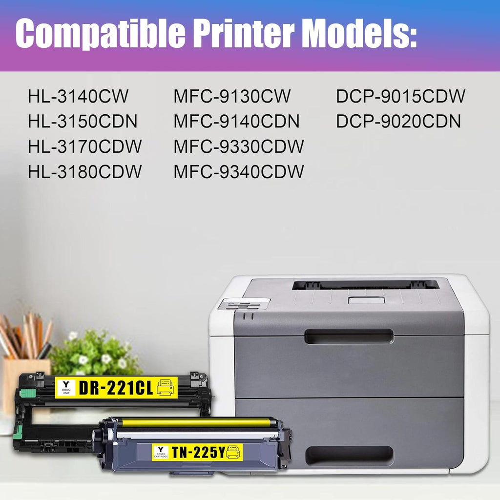 2 Pack Black Toner Cartridge and Drum Unit for Brother Printer G903