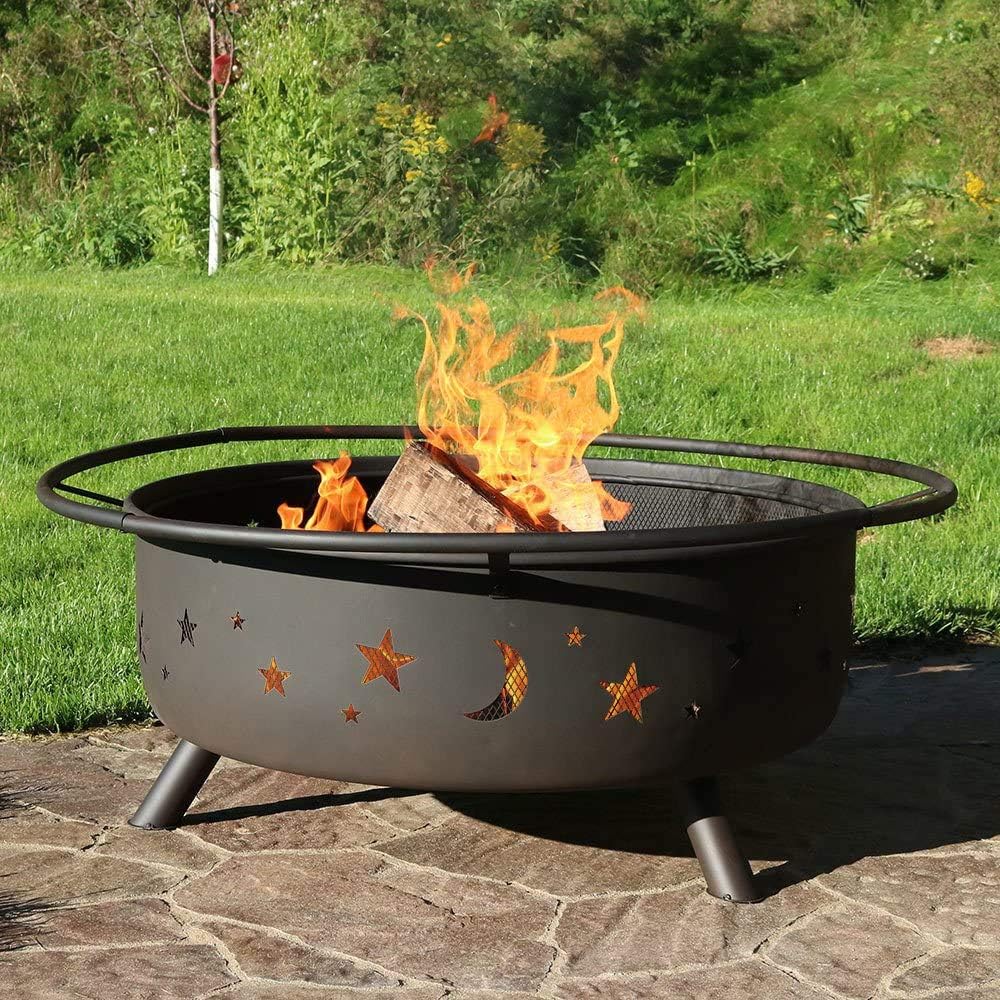 Large Size Steel Fire Bowl with Mesh Spark Screen Cover R6283