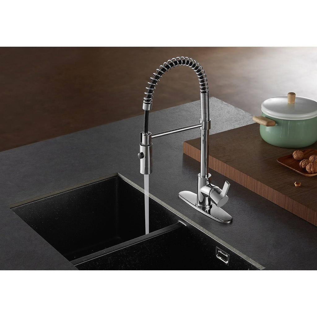 Brushed Nickel Single-Handle Pre-Rinse Kitchen Faucet Z91665