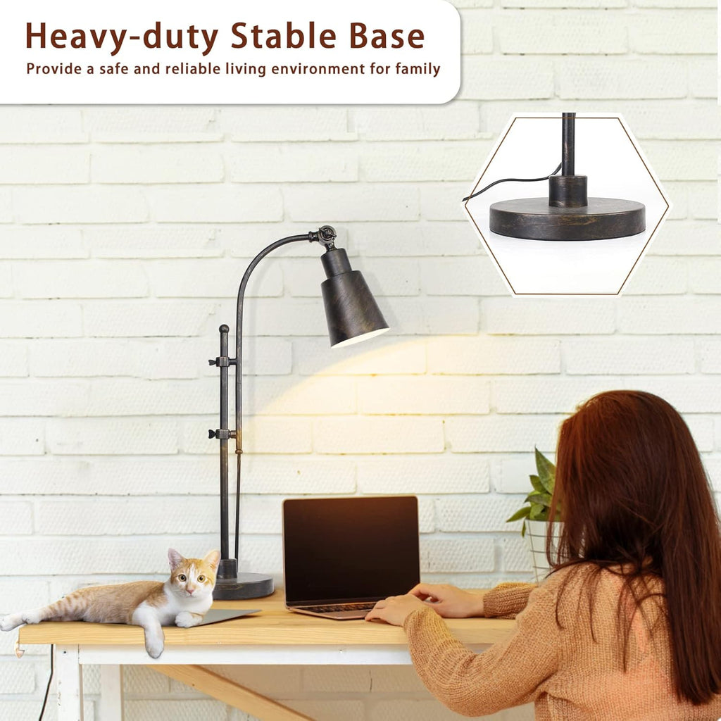 Industrial Desk Lamp Black Adjustable Metal Task Lamp P331825