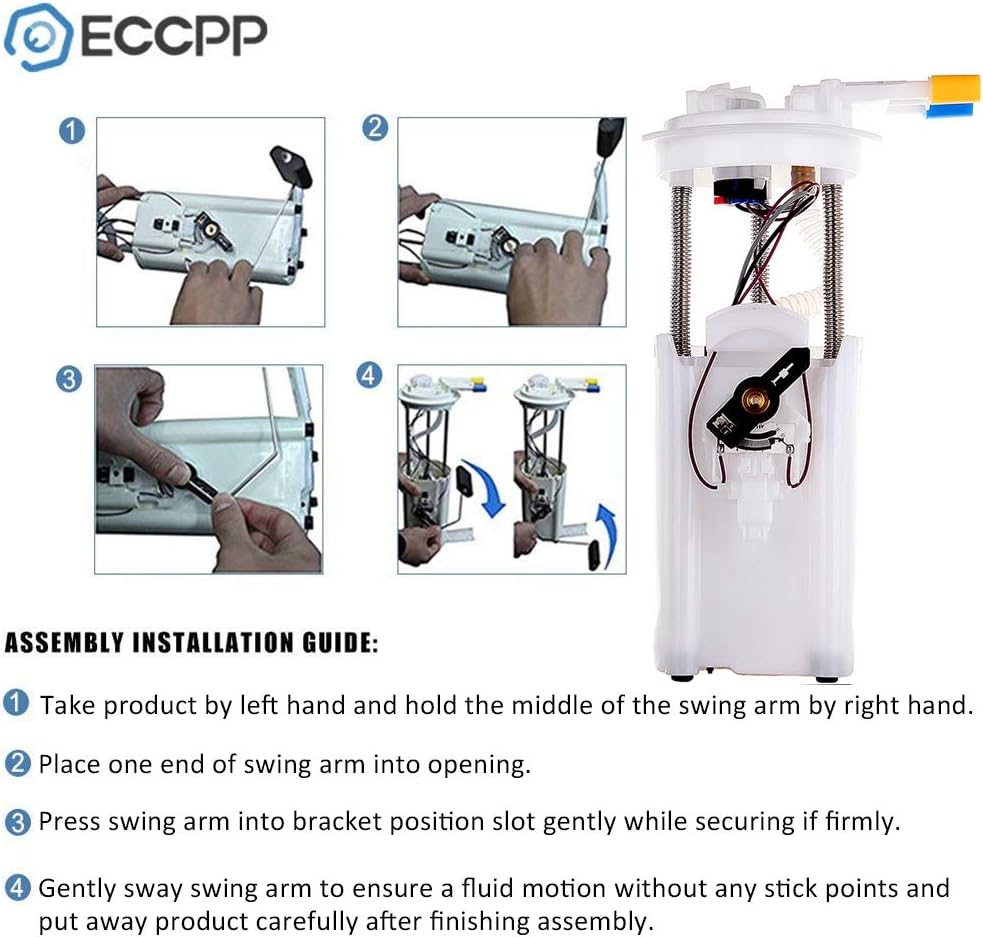 Electric Fuel Pump Module Assembly with Sending Unit for Chevrolet Suburban for GMC Yukon XL 1500 V8 5.3L 6.0L Pack of 2 E74866