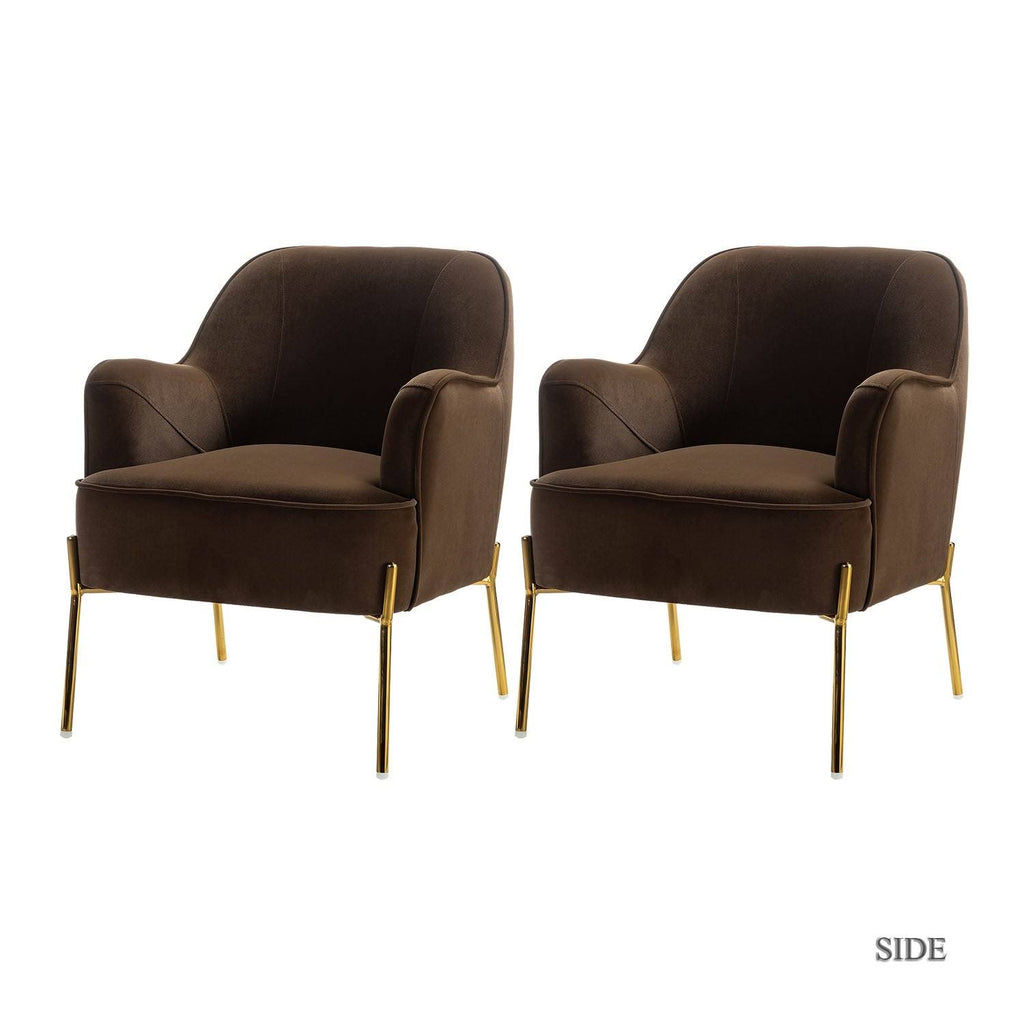Teal Accent Chair with Gold Legs, Set of 2 C42483