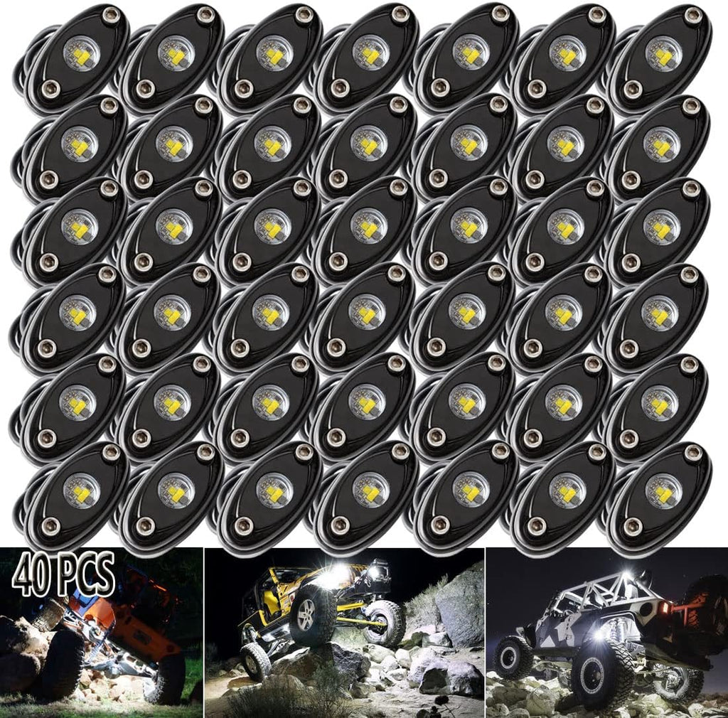White 30PCS LED Rock Lights for Trucks Boat Car ATV UTV SUV R23998