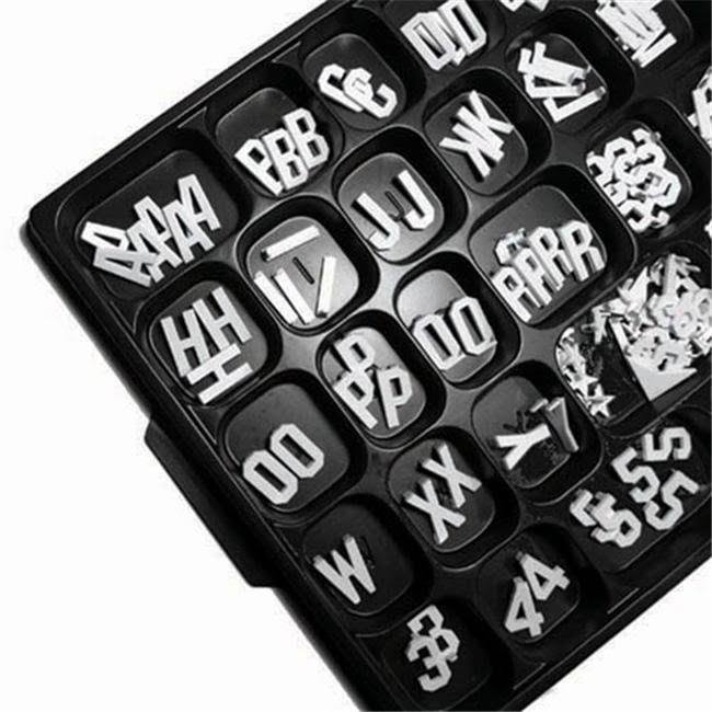 White Helvetica Letters Double Set R70646