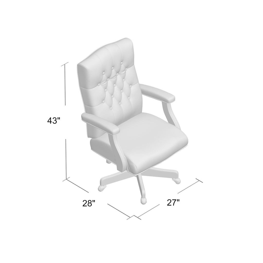 Mahogany Tufted Vinyl Executive Chair F95872