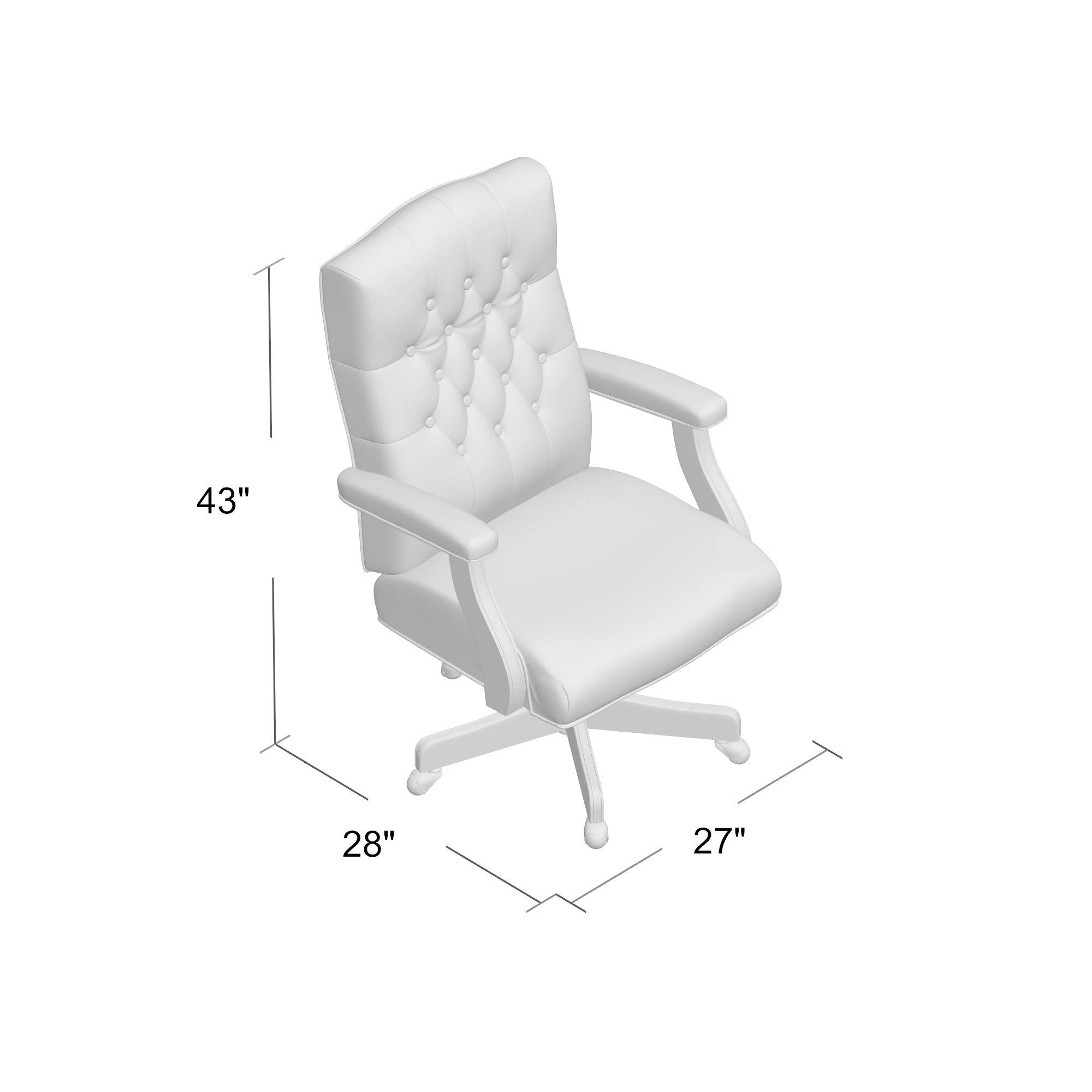 Mahogany Tufted Vinyl Executive Chair F95872